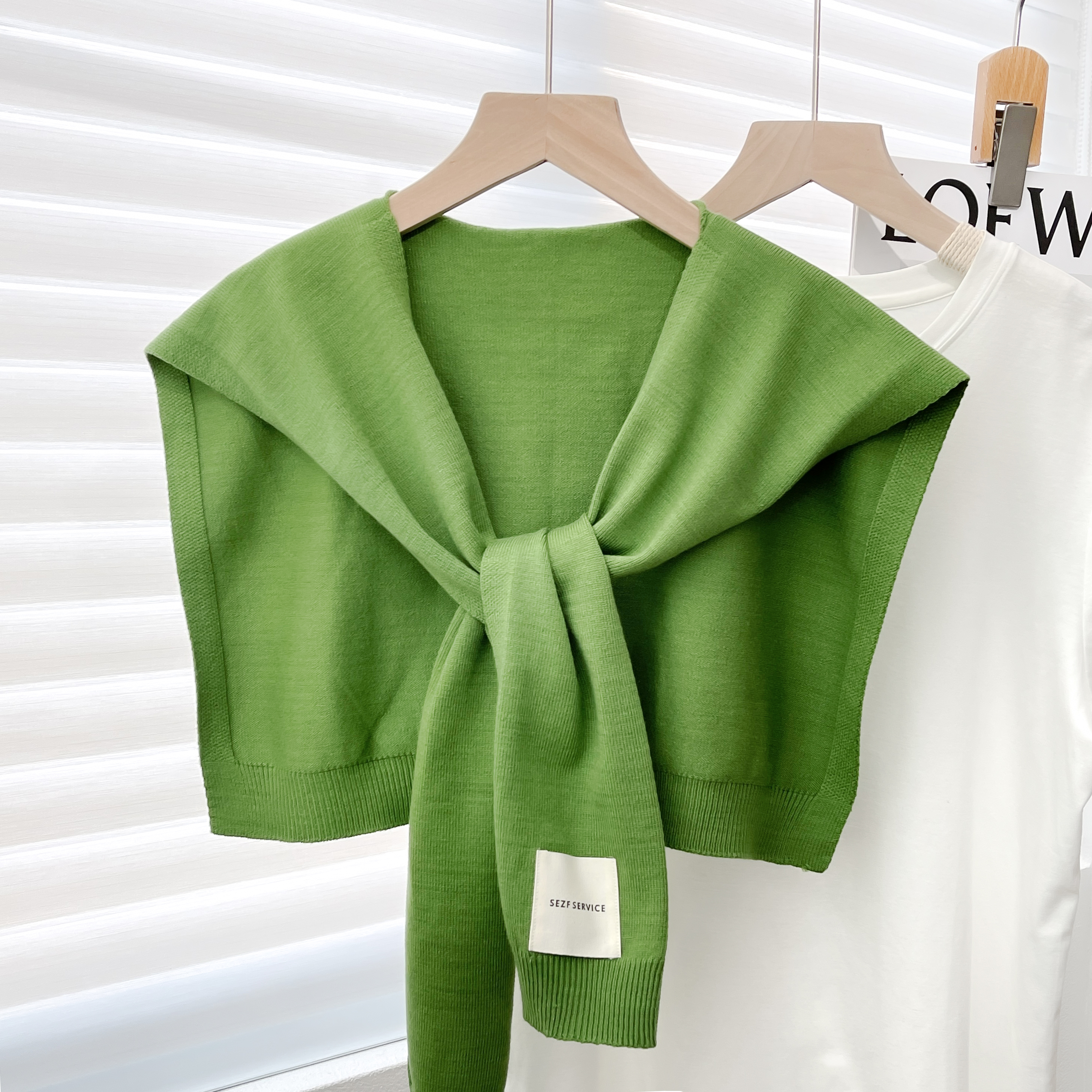 Bufanda chal de punto de Color liso para mujer, capas de otoño e invierno con camisas, ropa de invierno a la , bufandas decorativas para mujer: Verde esmeralda