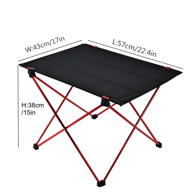VILEAD Portable Camping Table 57*42*38 cm 6061 Aluminium Folding Durable Tourist BBQ Outdoor Hiking Beach Waterproof Table