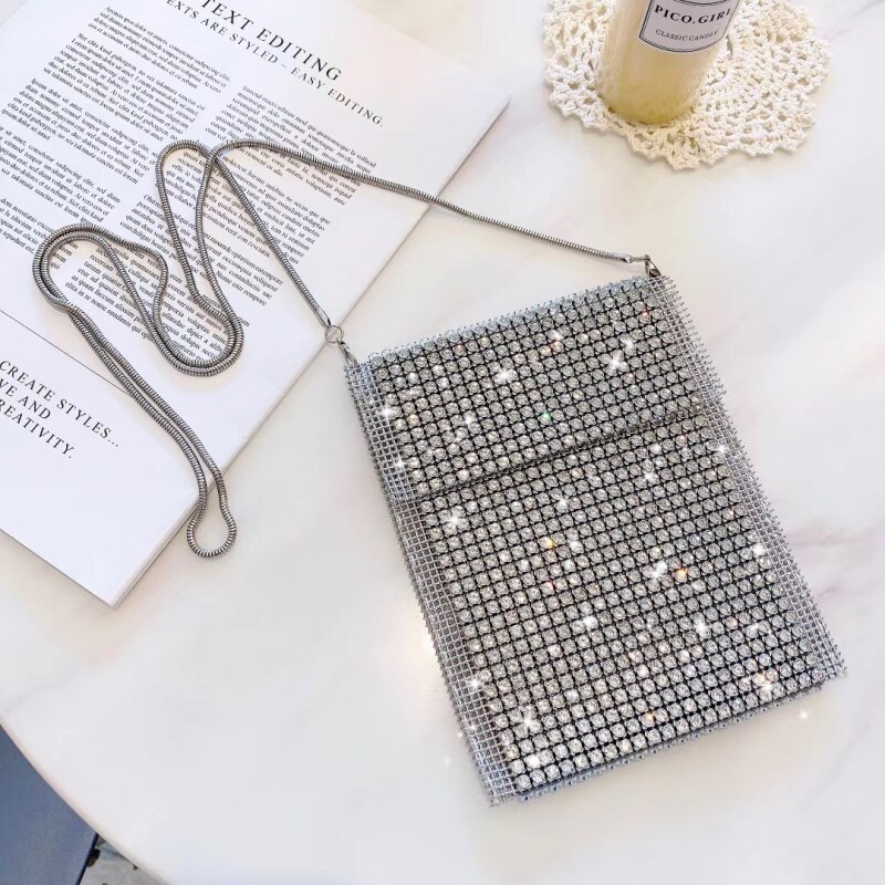 Luxe damestas met flitsdiamanten en hangende fran-xj-telefoontas voor iphone, samsung, xiaomi, huawei en andere mobiele telefoons: 4h