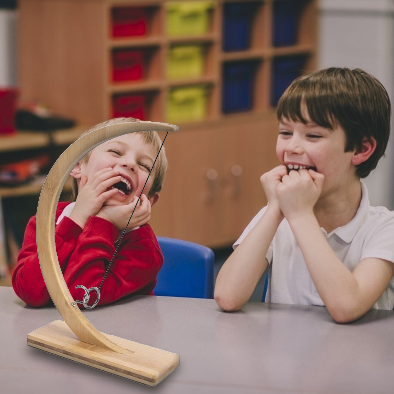 Haak Ornamenten Handgemaakte Houten Ring Toss Haken Snelle Interactief Spel Familie Ornament Maan Decoratie