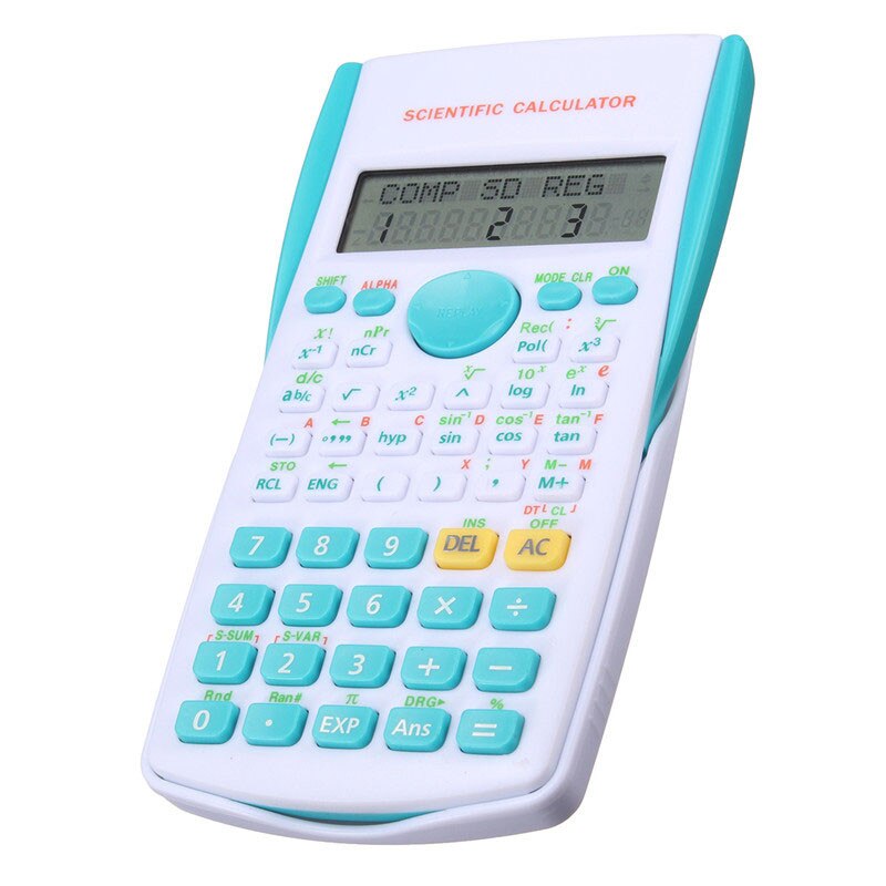Scientific Calculator Portable Electronic Calculadora Cientifica 12 Digital Counter Office Home Students Function Supplies: Blue