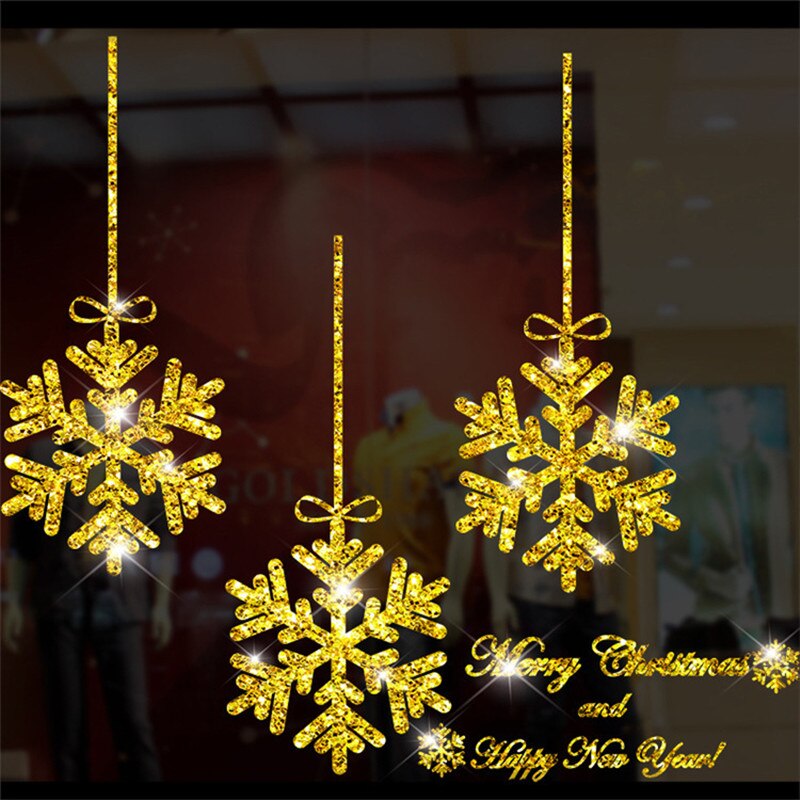 Large Merry Christmas Wall Sticker Stylish Santa Window Room Decoration PVC Year Home Decor Removable: C