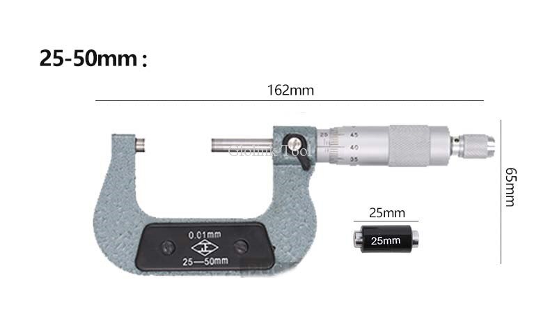25-50mm Outside Micrometer With Price Micrometer Thickness Gauge Measuring Tools