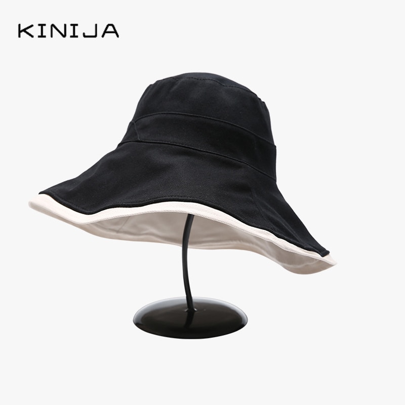 Chapeau bob d'été en coton pour femme, réversible, style panama, pliable, protection uv, pour la plage et le soleil