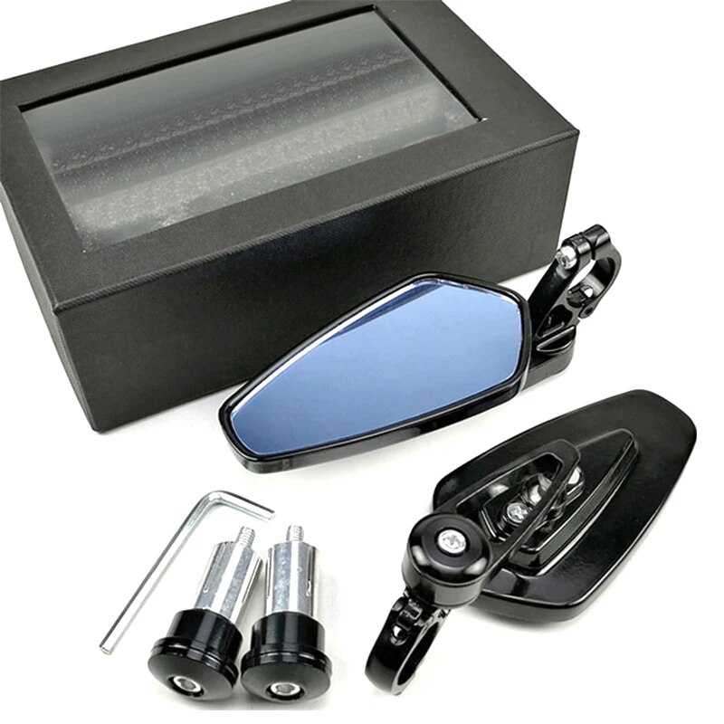 Rétroviseurs de moto pour Honda, Yamaha, Kawasaki, Z750, Z800, Z1000, Suzuki, Ducati, XT 660, XT660 X R, 22mm: Blue Glass