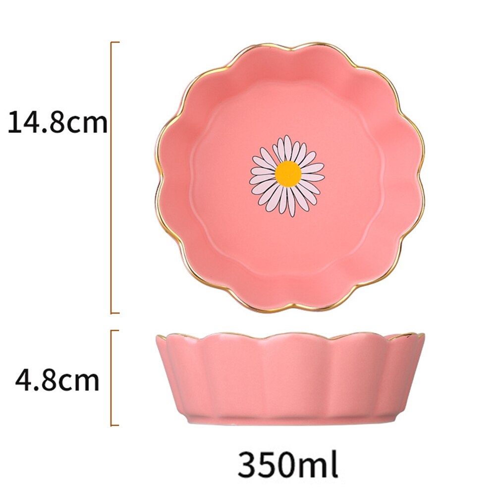 Phnom Penh miseczka ceramiczna zastawa stołowa koronka ze wzorem stokrotki salaterka miska deserowa wielobarwność robić gospodarstwa domowego DNJ998: różowy
