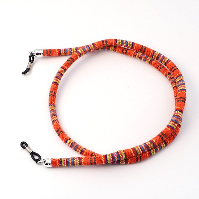 Men Women Eyeglass Sunglasses Cotton Neck String Cord Retainer Strap Eyewear Lanyard Holder High-End Ethnic Rope Glasses Chain: orange