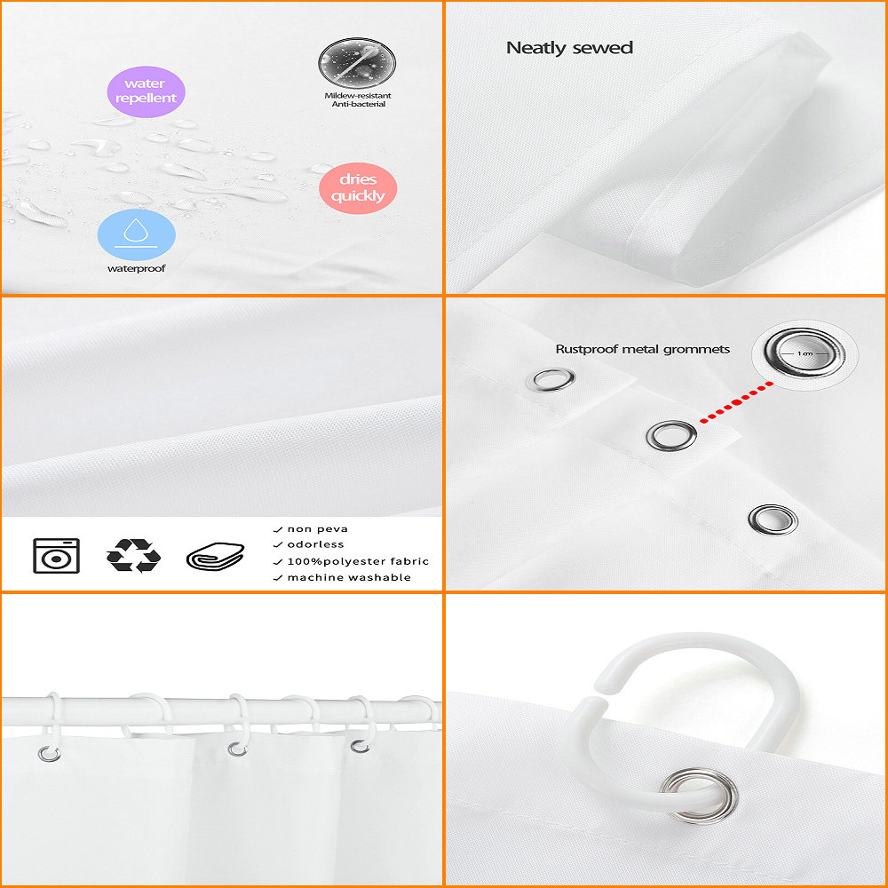 Khaki Zwart Bruin Paard Douche Gordijnen Set Sterk... Grandado