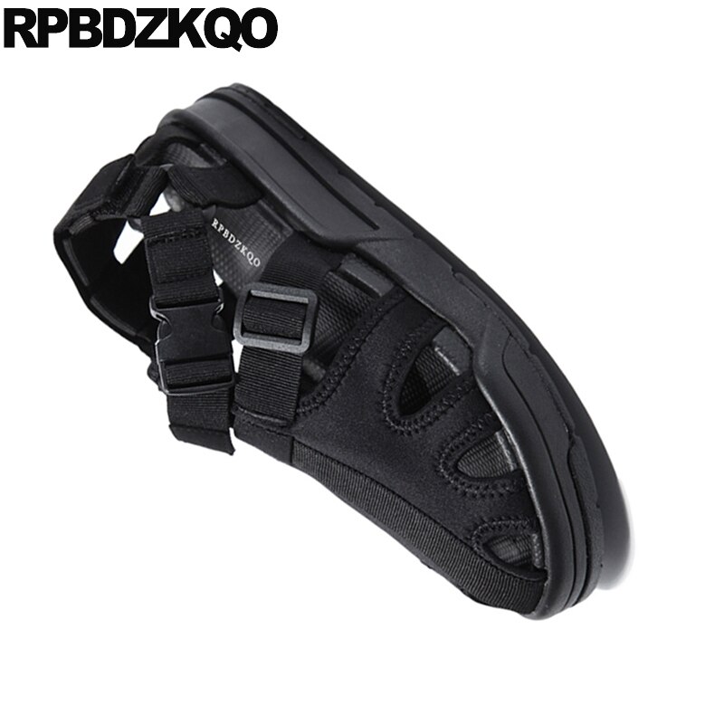 Mannen Gladiator Sandalen Zomer Romeinse Inheemse Sneakers Zwarte Gesloten Teen Ademend Strap Outdoor Sport Mesh Schoenen Mode Visser