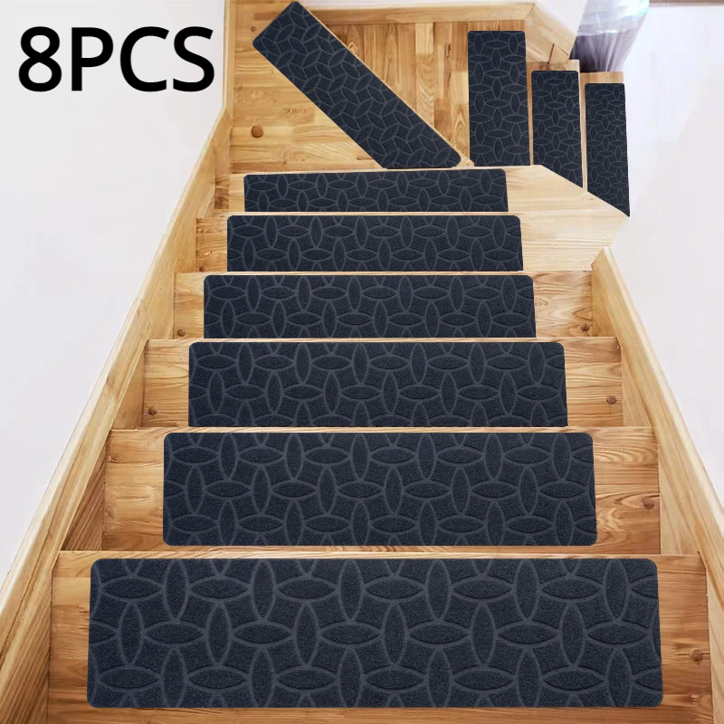 Polymères de bande de roulement auto-adhésifs doux pour la maison, tapis d'escalier, tapis de protection, non ald, motifs multiples, absorbant, 76x20.3cm, 8 pièces: Violet