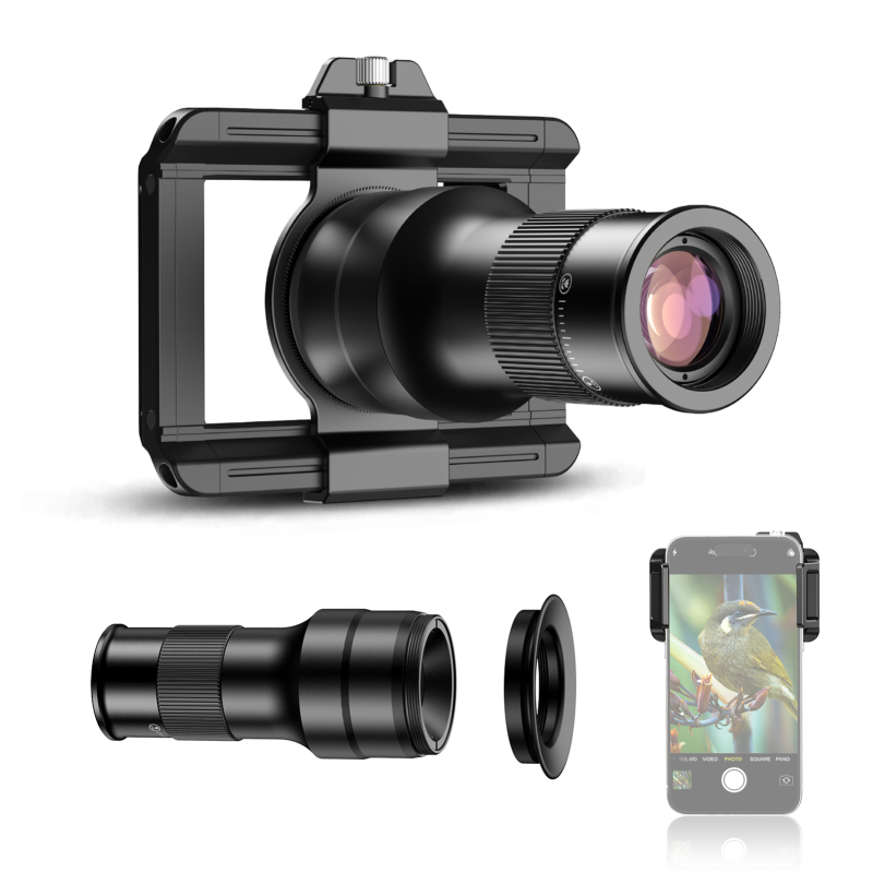 APEXEL teleobjetivo 2 en 1, lente Macro de observación, cabezal de telescopio 6x, accesorios para lentes de teléfono móvil para fotografía ultraligera