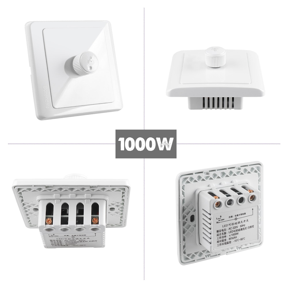 LED SCR dimmer wall switch AC220V 300W 600W 1000W LED Dimming Controller For Dimmable Ceiling light Downlight Spotlight