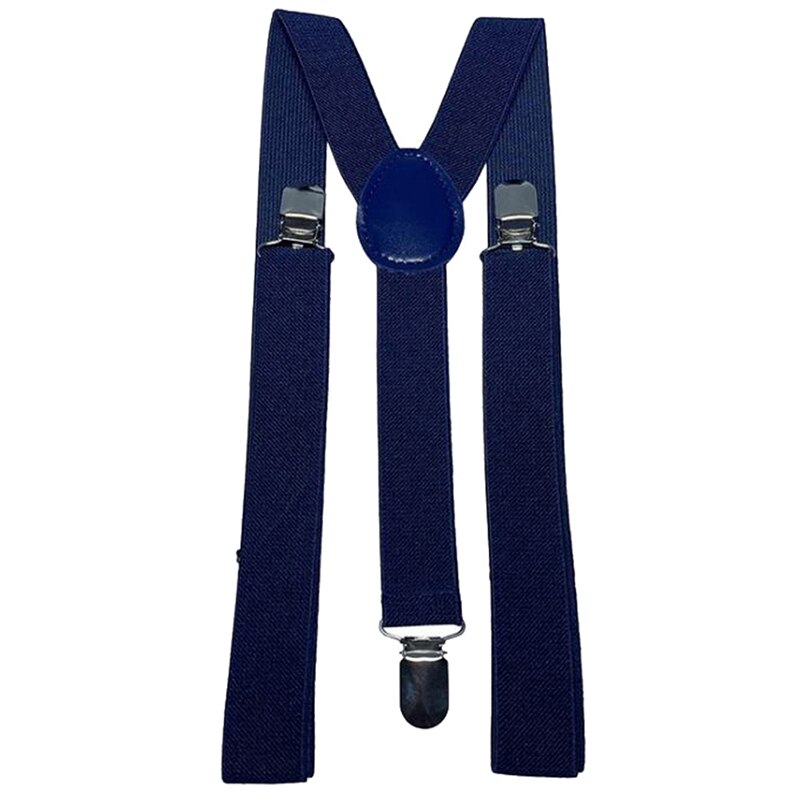 Justerbare elastiske seler til voksne unisex kvinder mænd y form elastiske clip-on seler bukser seler: Blå