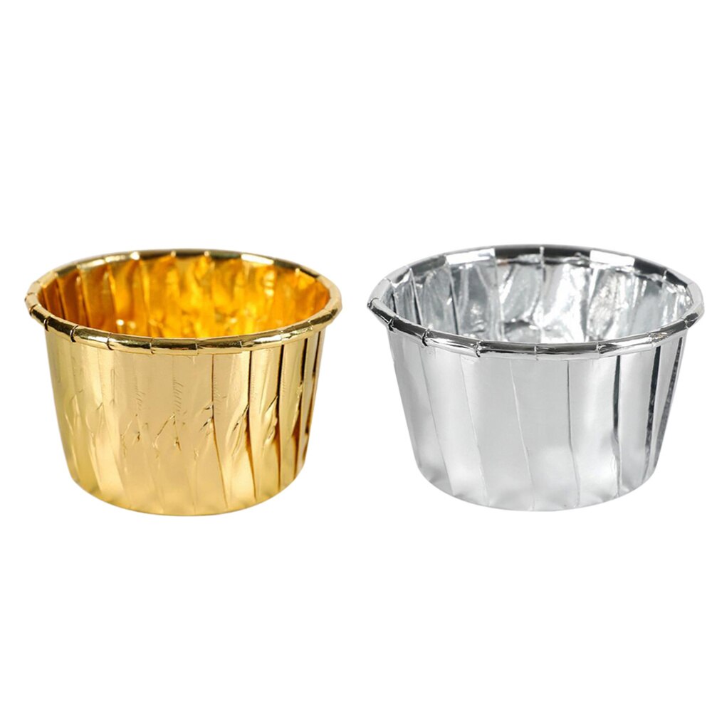 100 stuks cakevormpjes hittebestendig gekruld papier wegwerp cupcakevormpjes feestbenodigdheden muffinvormpje voor het bakken van bruiloften: Zoals weergegeven 1