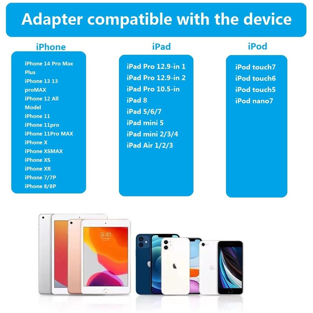 10/100Mbps Ethernet RJ45 for Lightning iPhone 14 13 12 11 8 7 6 5 /iPad/iPod Ethernet LAN Network Adapter with Charging Adapter