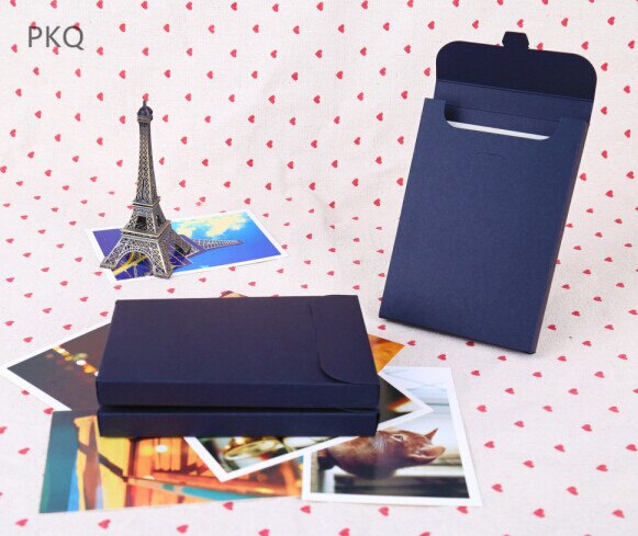 50pcs Blank Kraft Paper Envelope Packaging Box For Postcard Photo Box Greeting Card Packing Cardboard Box 15.5*10.8*1.5cm