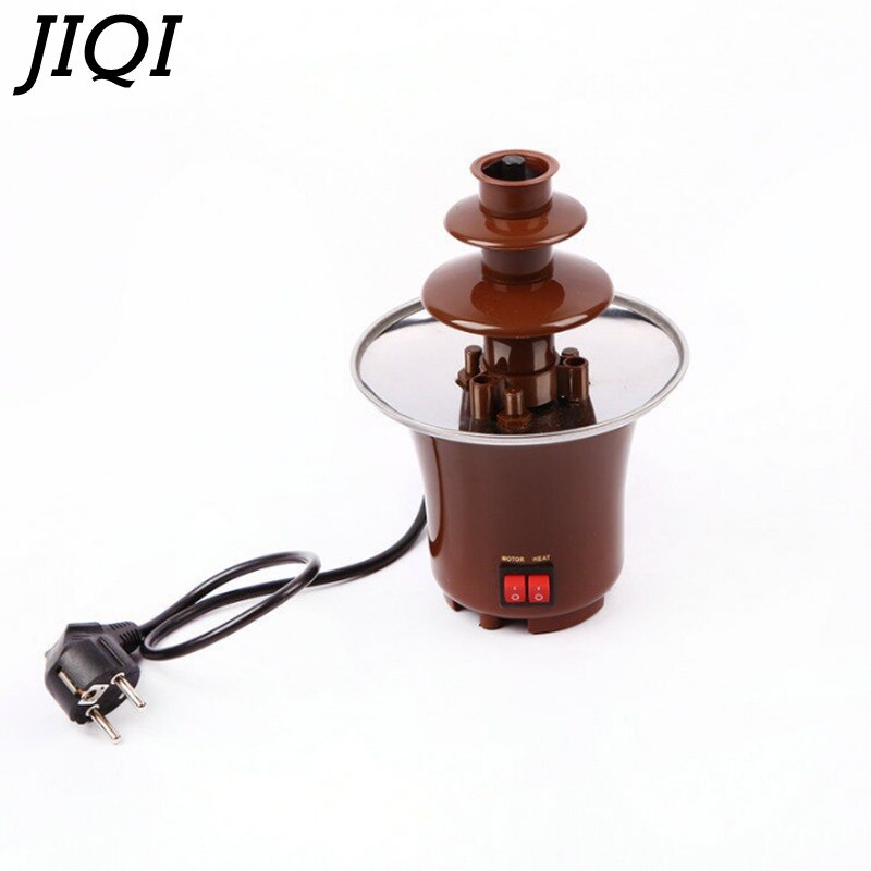 Jiqi 3 lag mini chokolade springvand fondue vandfald maker maskine hjem event udstilling bryllup fødselsdag fest eu/us/uk stik