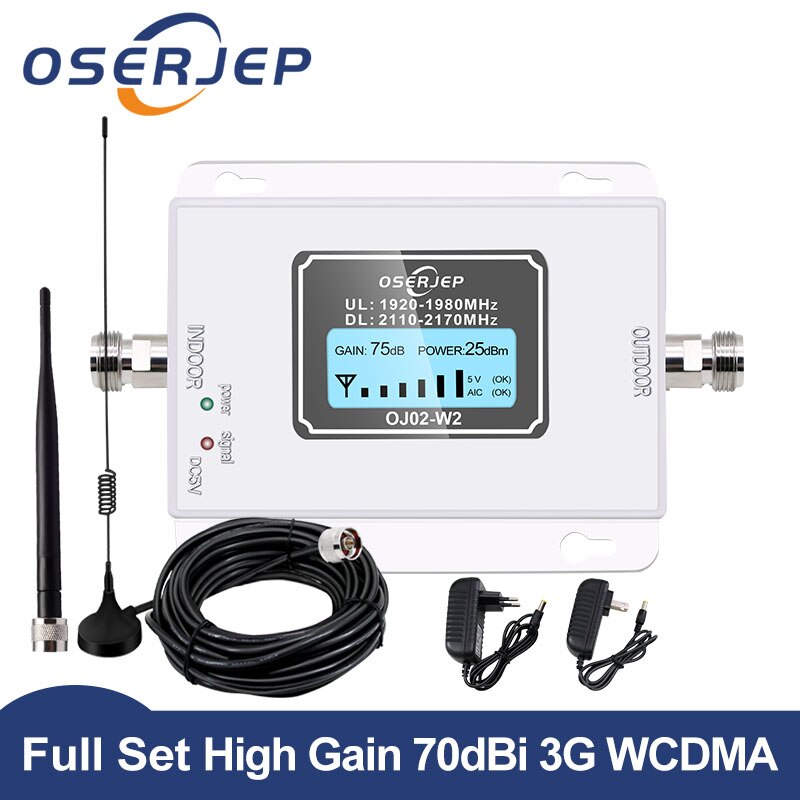 Set ( LTE Band 1 ) 3G (HSPA) WCDMA 2100MHz 3G UMTS Gain 70dB2100 UMTS Cell Mobile Signal Booster Cellular Repeater Amplifier