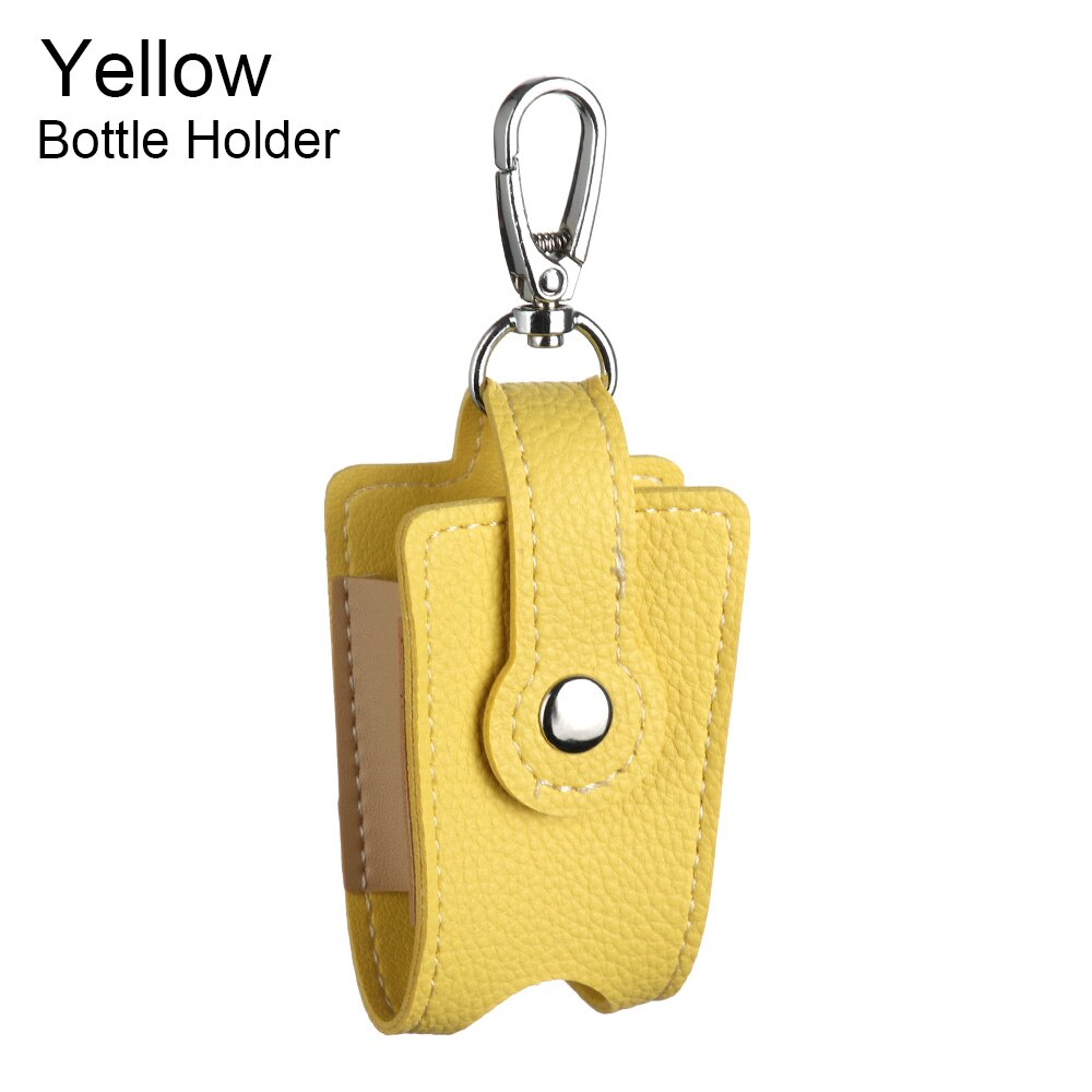Hand Sanitizer Gel Bottles Storage Bottle Holder With Keychain Carrier Flip-Top Empty Container Reusable Travel Bag: Yellow Bottle Holder
