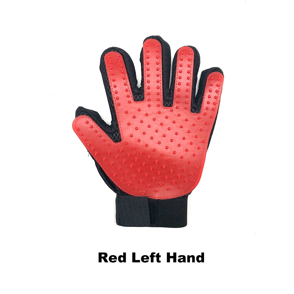 Katze Pflege Handschuh für Katze Kamm für Haar Kardieren Gute für Katzen Zubehör Produkte für Haustiere Salon Pinsel Gatos Accesorios: rot links