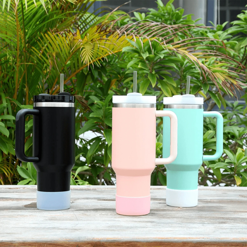 1/2PC 7,5 cm taza de silicona parte inferior de bota funda protectora antideslizante para Stanley 40oz vaso termo taza 30oz botella de agua