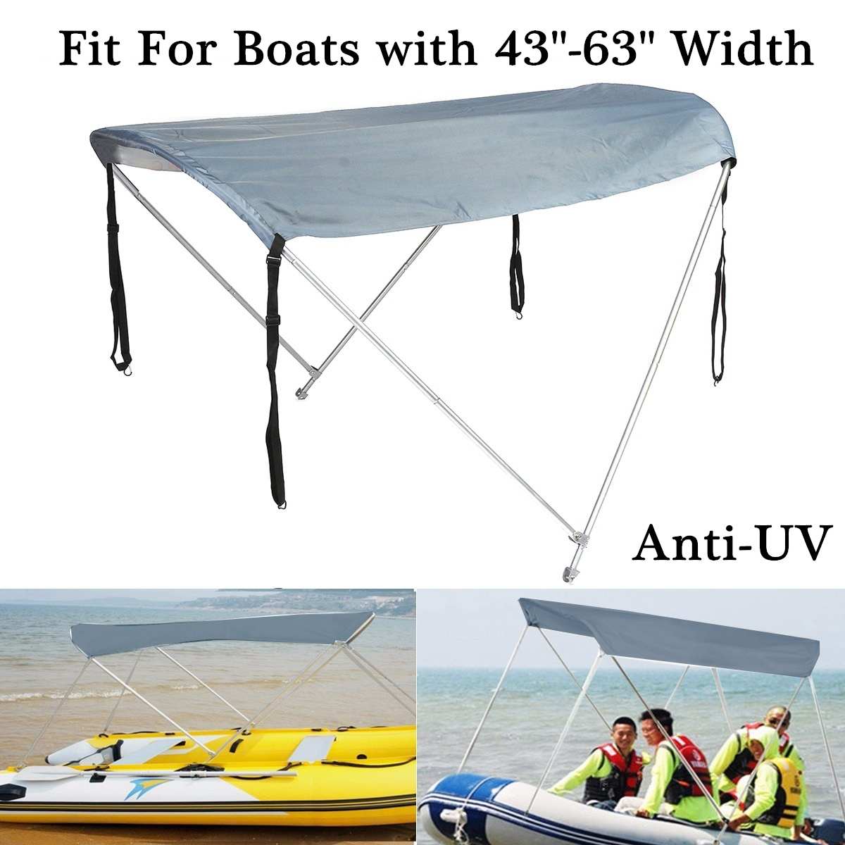 Abri soleil voilier bateau gonflable couverture supérieure auvent abat-jour Tube métallique auvent bateaux à rames tente ombre pluie surf Kayak Kit