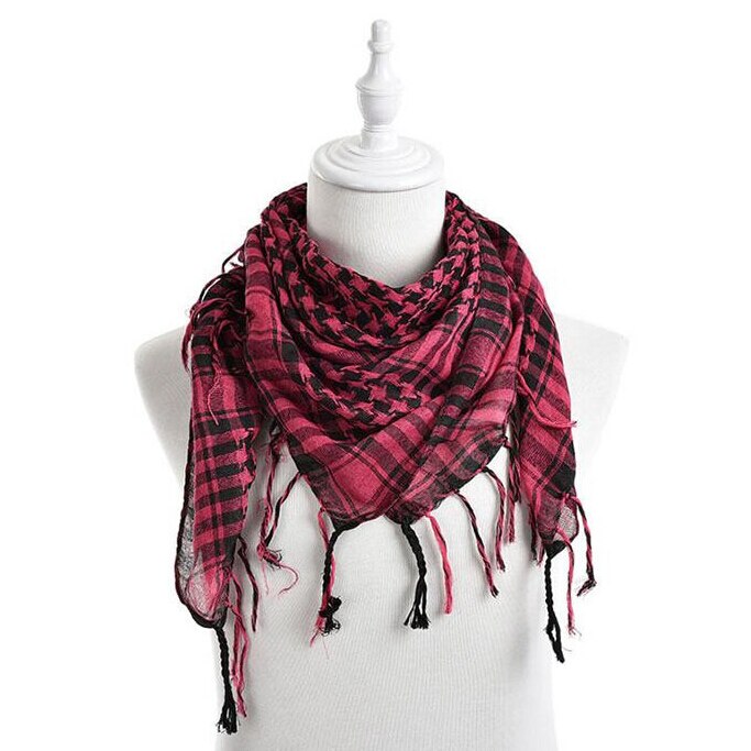 Women Men Unisex Checkered Arab Grid Neck Keffiyeh Palestine Scarf Wrap 100*100 cm 5 Colors