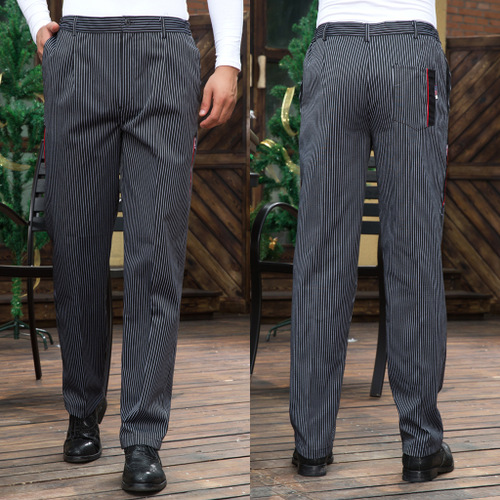 Restaurant Broek Vrouwen Broek Chef Uniform voor Mannen Broek Keuken Elastische Taille Bodems Werken Kleding Chef uniform: L