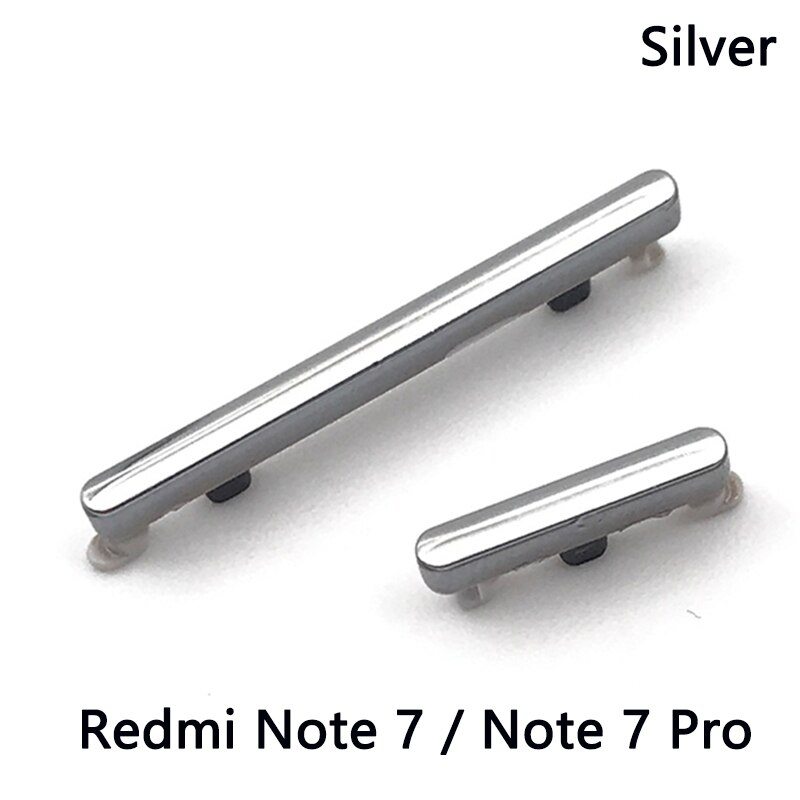 Dla Xiaomi Redmi Note 9S boczny przycisk głośności + włącznik/wyłącznik boczny zestaw dla Xiaomi Redmi Note 10 Pro boczny przycisk głośności: Note 7 Silver