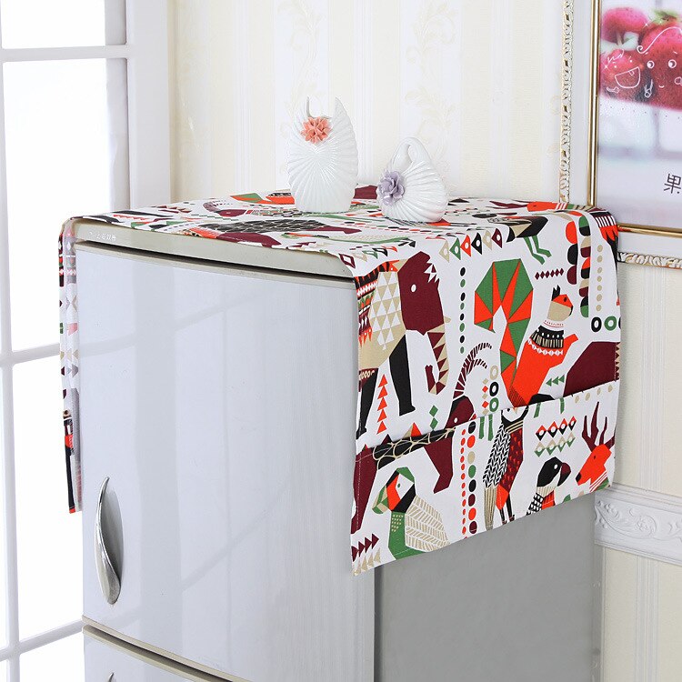 Moderne transfrontalier serviette rouleau Machine à laver cache-poussière simple ouverture réfrigérateur serviette réfrigérateur stockage sac suspendu: 70X170CM A pattern