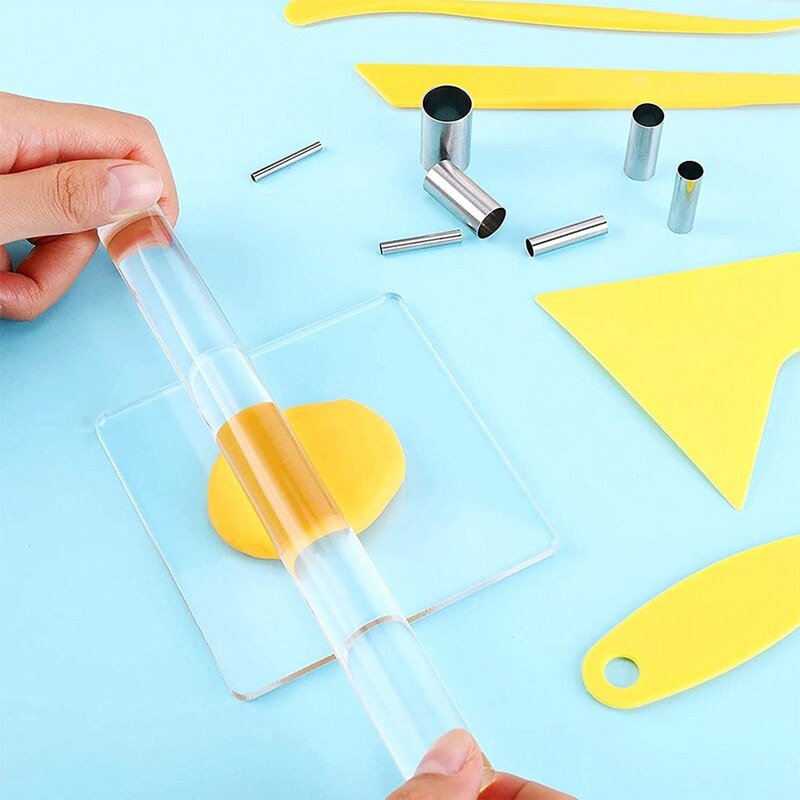 -61 Piece Polymer Clay Tools Set Modelling Tool Set, Polymer Clay Cutter Acrylic Clay Roller Set For DIY Clay Crafts