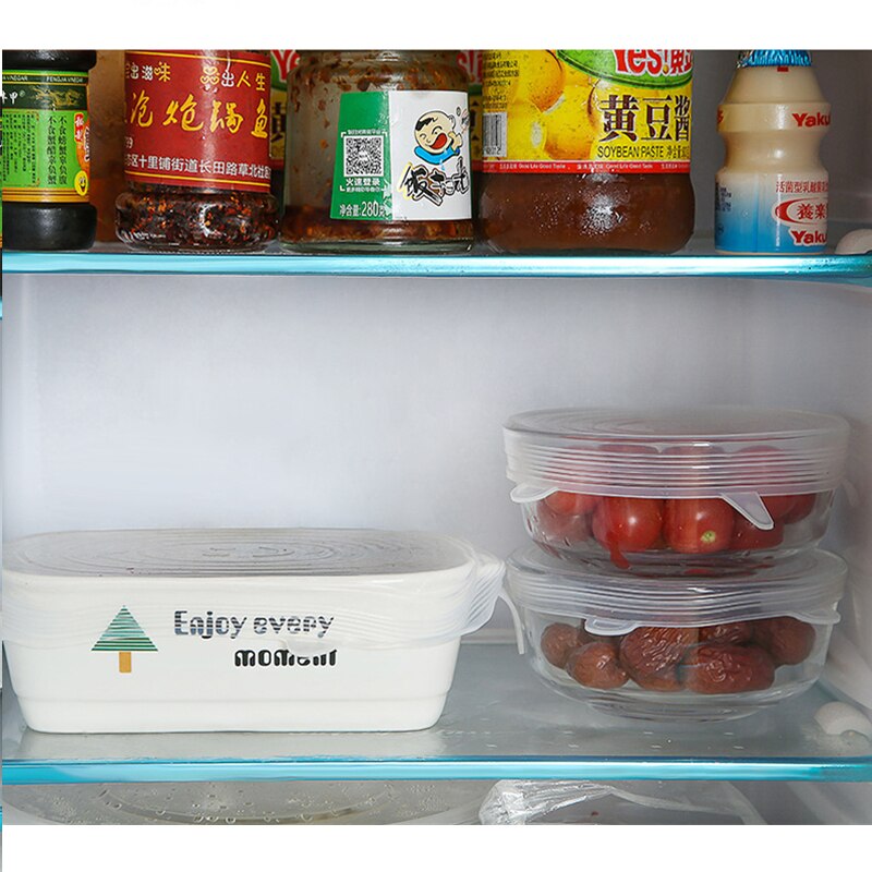 6/12Pcs Cookware Lid Bowl Microwave-cover Food-Silicone-Cover Stretch Food Fresh Cover Kitchen Accessories Plastic Wrap