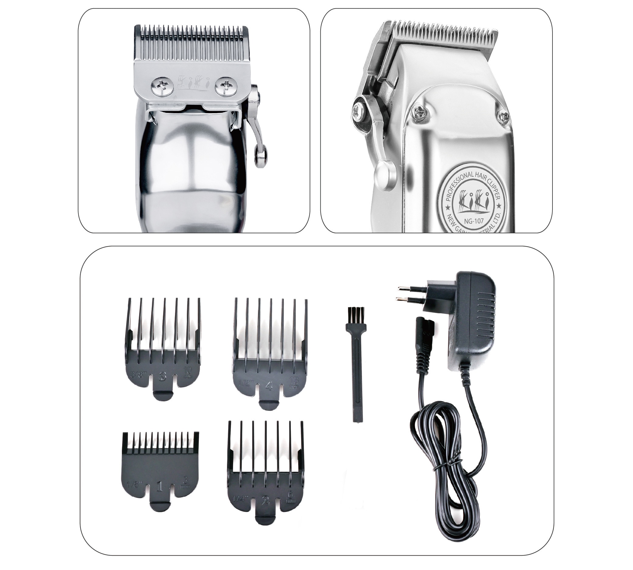 KIKI NEWGAIN Rechargeable All Metal Hair Clipper Cordless Electric Hair Trimmer Haircut Beard Shaver Machine