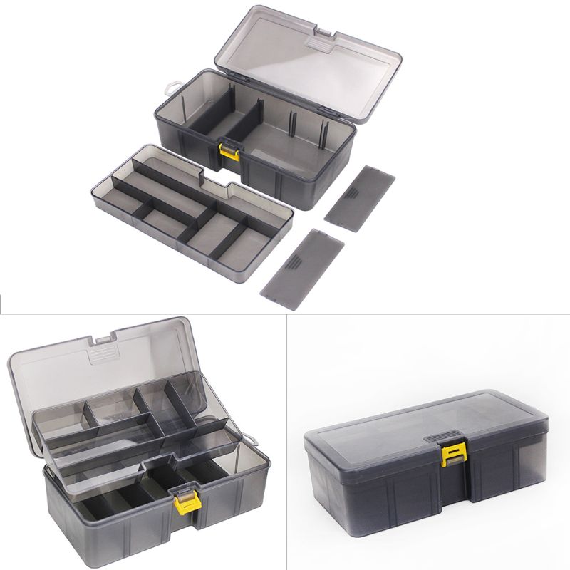Multi-division Dual Layer Tool Storage Box Multifunctional Organize Fishing Lure