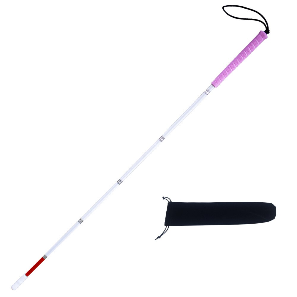 120 cm – 155 cm Blindenlangstock,weiße Stock,Faltlangstock mit Kautschukgriff, 6-teilig, mit 2 Kunststoffspitze 6PEA-PIK