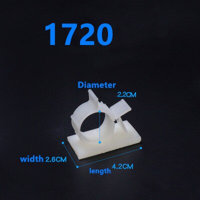 10pcs 0810/1013/1316/1720mm Cable Clips Adhesive Cord Management Wire Holder Organizer Clamp Fasteners Mayitr: 1720white