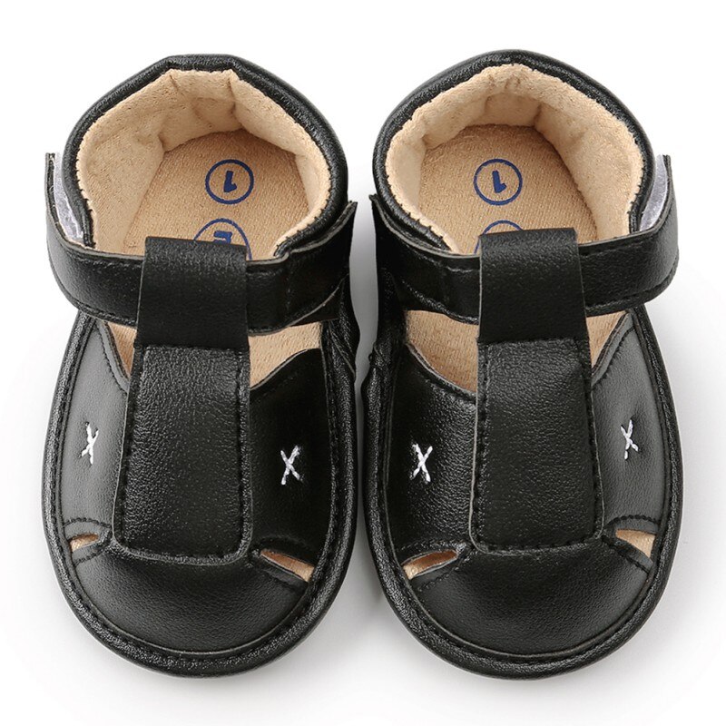 Sandalen Baby Schoenen Pasgeboren Zomer Ademend Zachte Katoenen Baby Meisje Sandalen Sport Casual Baby Boy Sandalen Strand Schoenen: Black / 0-6 months