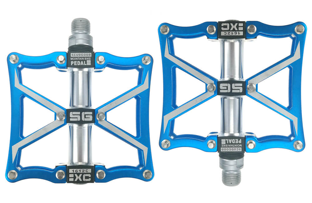 SHANMASHI Ultrathin Bike Pedals 3 Sealed Bearing Bicycle Aluminium Alloy CNC Wide Platform Mountain Road Bike Pedals: Blue