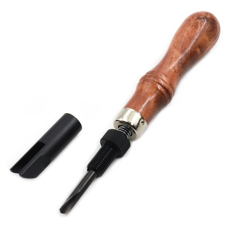 Diy Leer Hulpmiddel V-Groef Type Push Groovende Apparaat Verstelbare Handvat Groover Craft Guts Gereedschap Naaien Leer Hobbygereedschappen