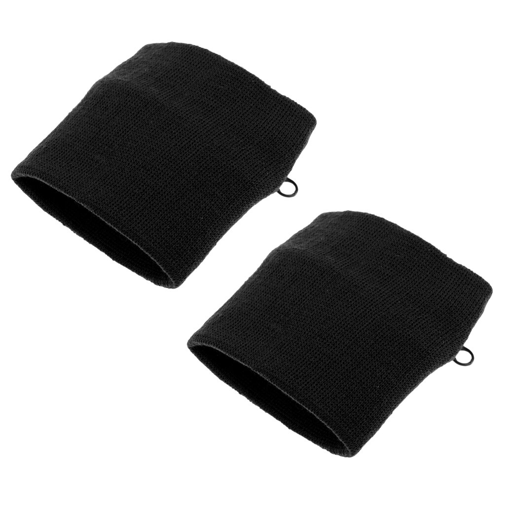 2 Stuks Sport Polsbandjes Zweetband Portemonnee Rits Pocket-Zwart
