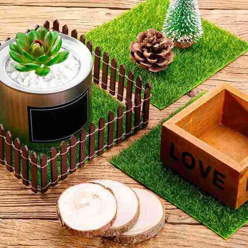 6 Pieces of Artificial Turf, Miniature Grass Garden Decoration Artificial Floor 15X15cm / 30X30cm