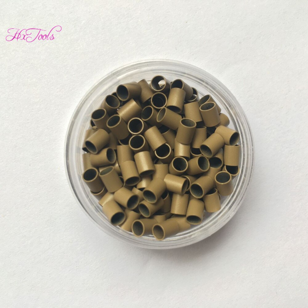 1000 stk sorte lige kobberringe minilåse  of 3.2 x 2.8 x 3.8mm perler med let låse til i tip hårforlængelse