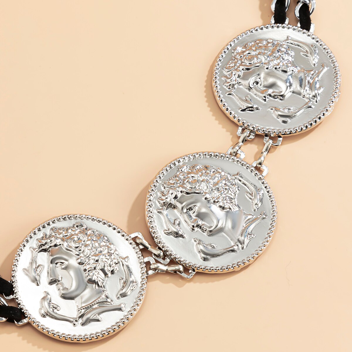 SHIXIN Punk Black Flannel Cross Chain on the Waist Belt for Women Jewelry Ladies Waist Chains Belts for Dresses