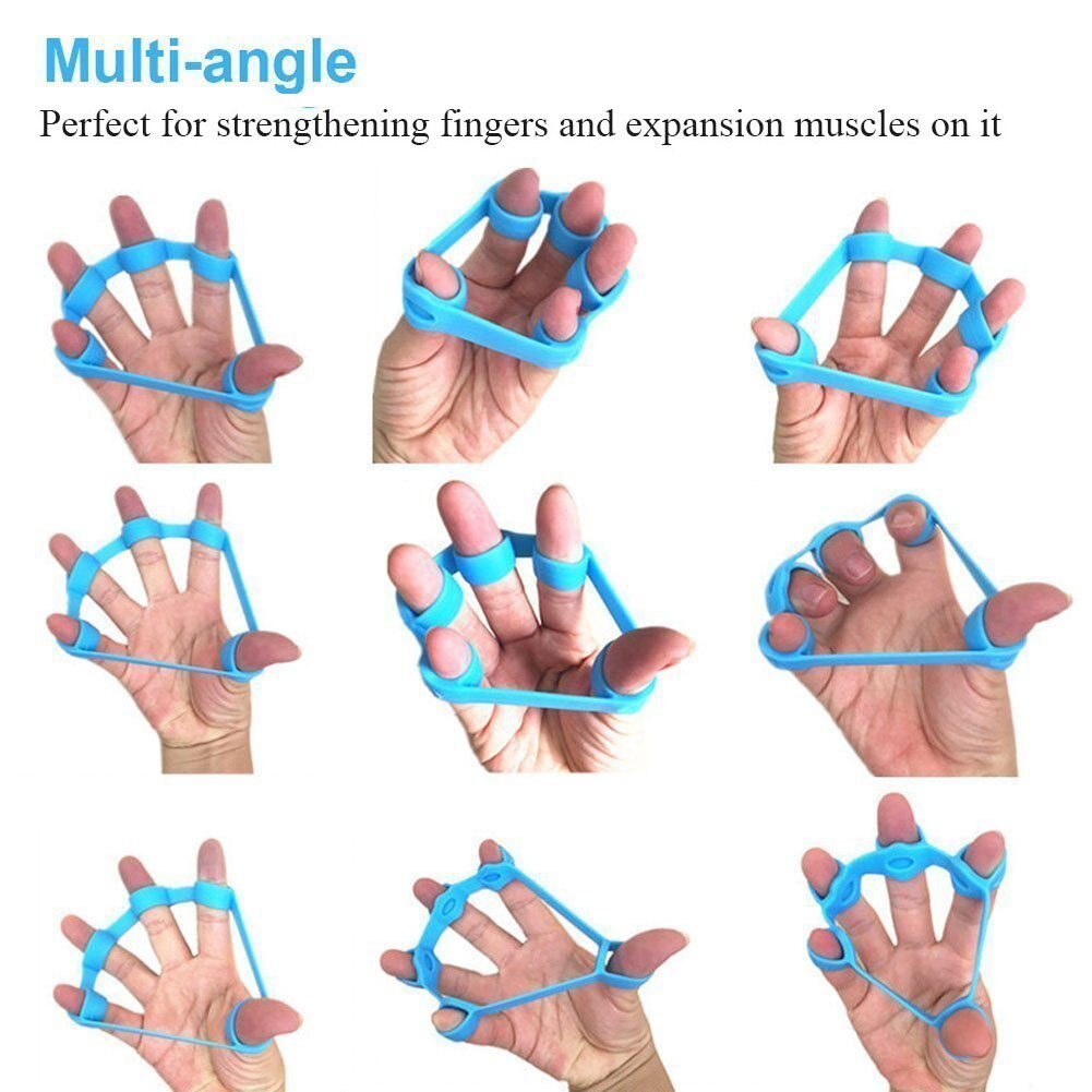 Finger Stretcher Hand Resistance Bands Hand Extensor Exerciser Finger Grip Strengthener for Exercise Guitar &Rock Climbing
