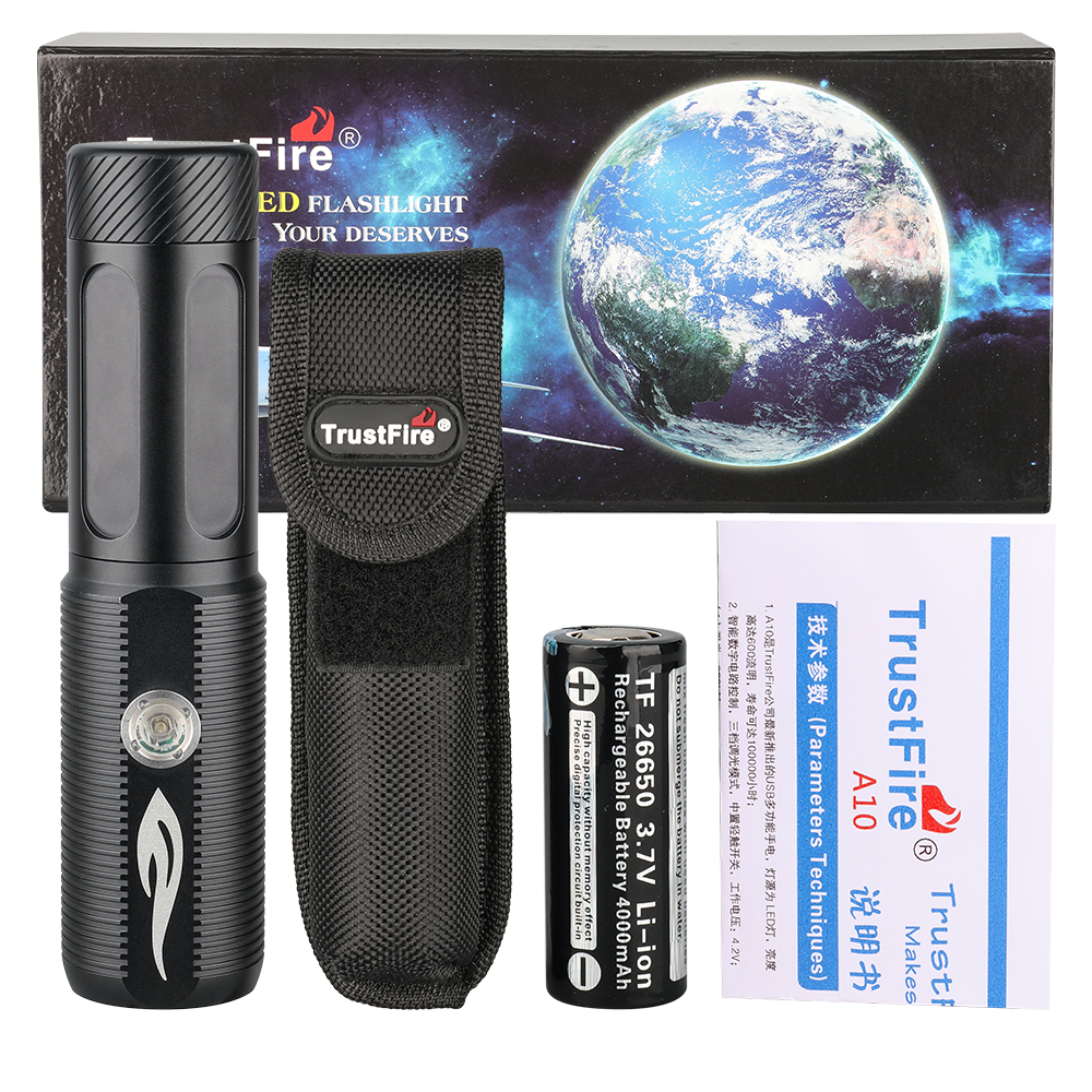Trustfire  a10 usb multifunksjonslommelykt 500 lumen utendørs bærbar lys oppladbar sprekke blits camping: misligholde tittel
