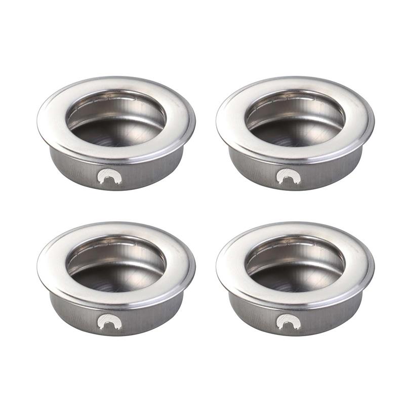 4PCS 35mm Flat Stainless Steel Recessed Flush Pull Finger Insert Sliding Door Handle Cabinet Pulls Drawer Hardware: Default Title