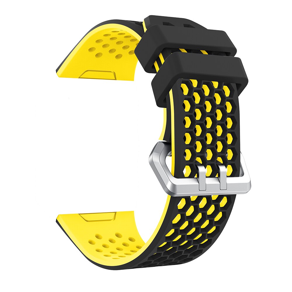 YAYUU Silicone Wrist Strap For Fitbit Ionic Smart Watch Band Breathable Replacement Watch Strap For Fitbit Ionic Bracelet: Black and yellow