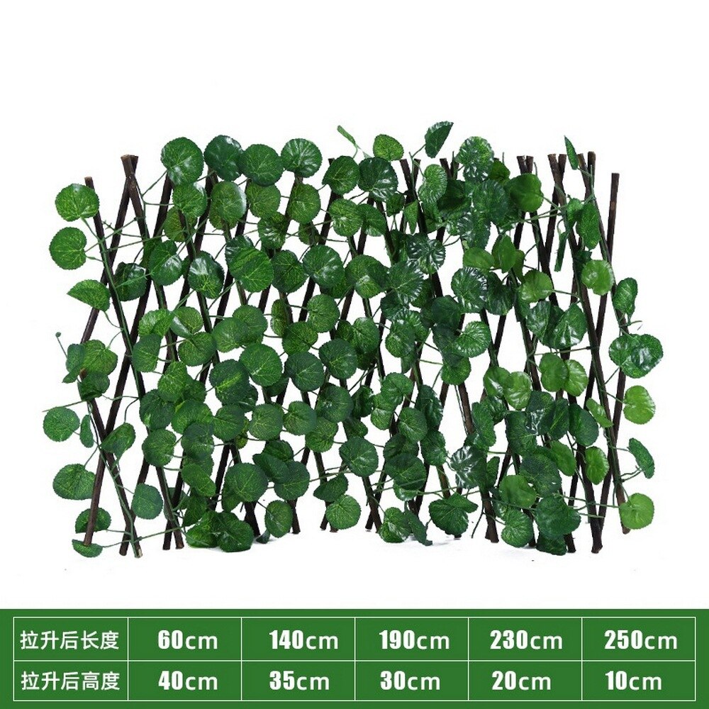 Retractable Artificial Garden Fence Expandable Faux Ivy Privacy Fence Wood Vines Climbing Frame Gardening Plant Home Decorations: B