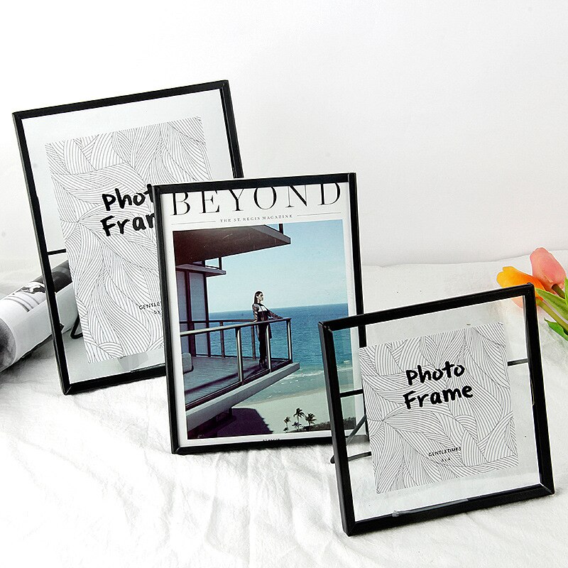 Cat Bracket Metallic Glass Photo Frame Portrait Holder Freestanding DIY Photo Frame Desktop Display Home Decoration