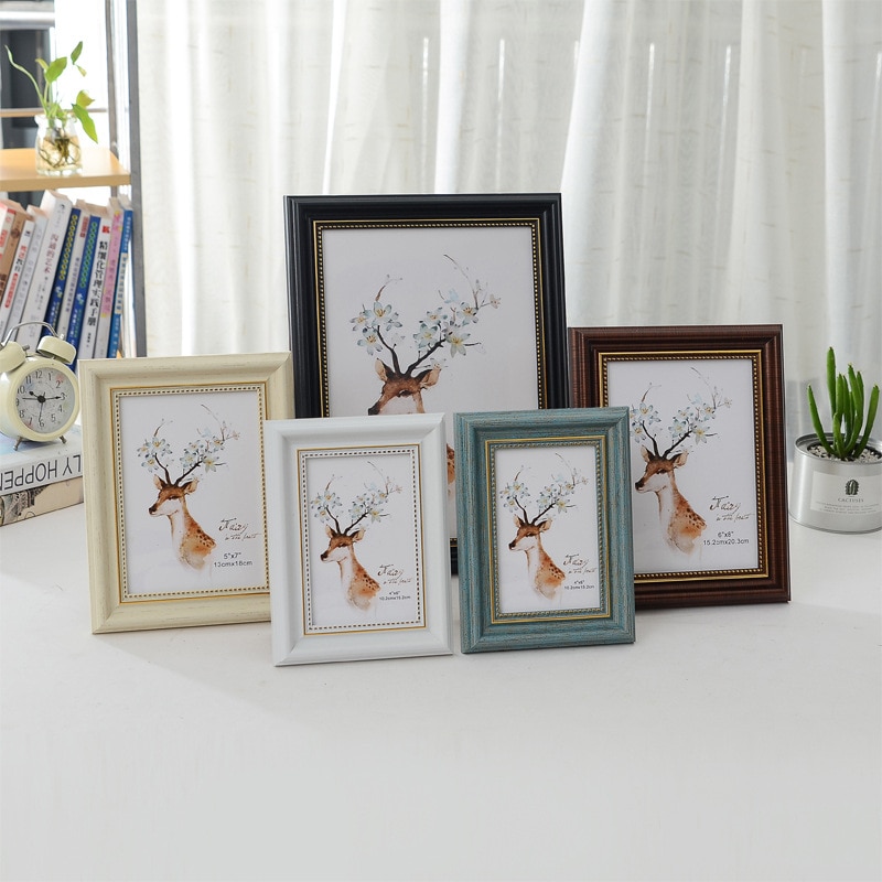 Elegante Foto Frames Bureau Tafel Hars Decor Fotolijst met Transparante Organische Glas Bruiloft Familie Fotolijsten 5 maten